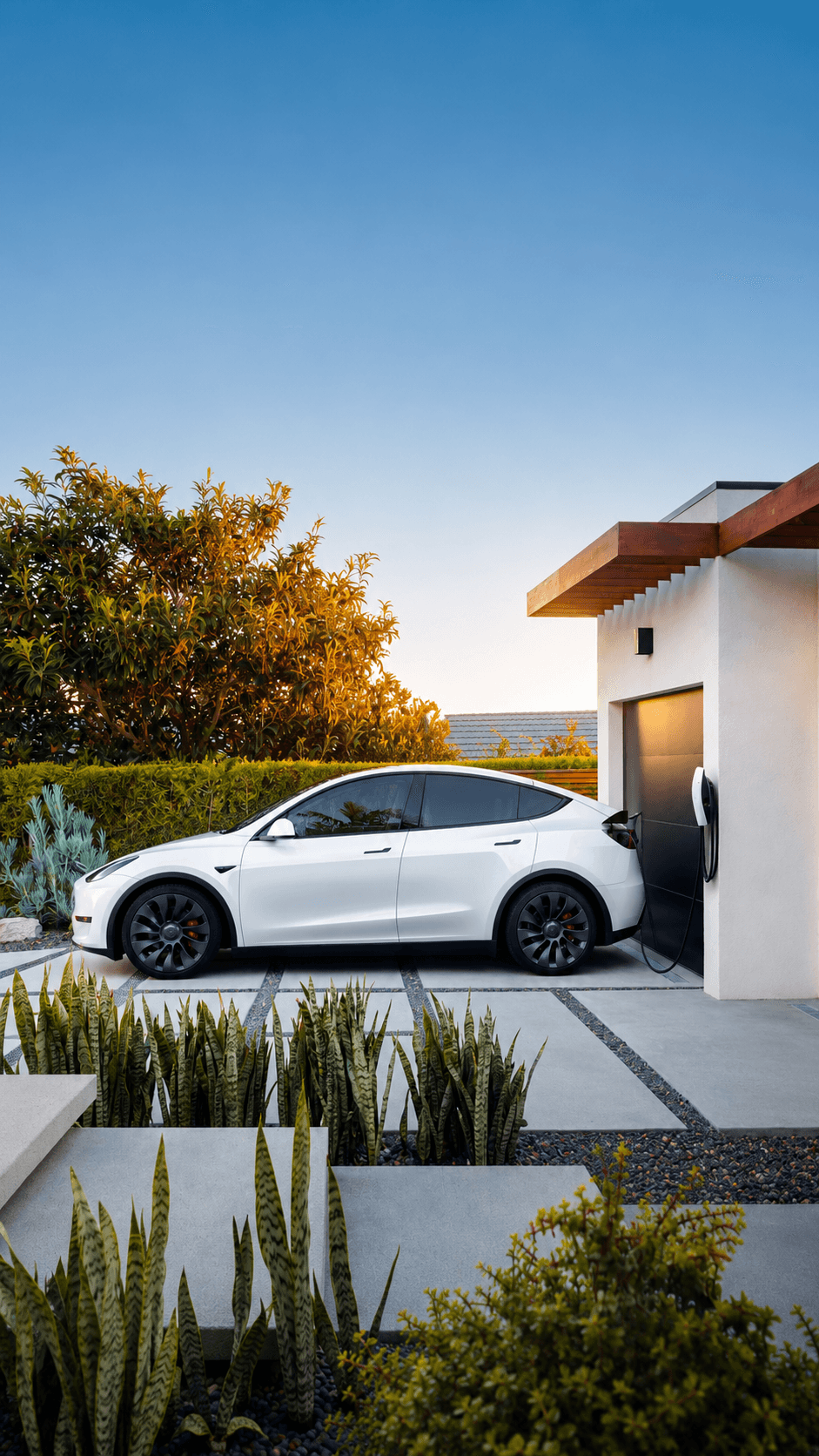 Tesla Wall Connector em ambiente moderno